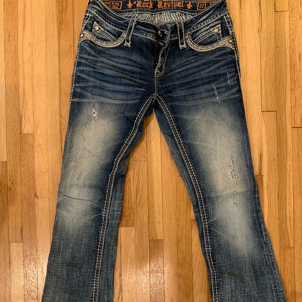 Rock Revival Distressed Boot Cut Jeans